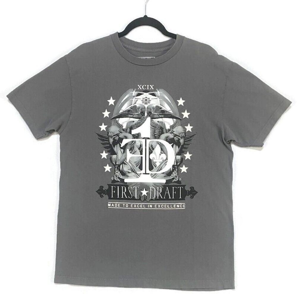 First Draft Men's Large Gray Short Sleeve T-Shirt Made to Excel in Excellence